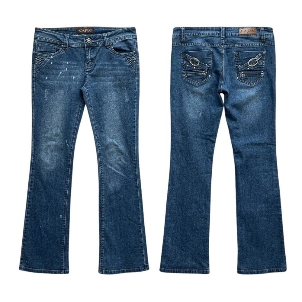 Low Rise Y2K Bootcut Jeans‎ size 9 Stretchy Rhinestone 2000s